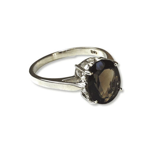 Smoky Quartz Solitaire Ring