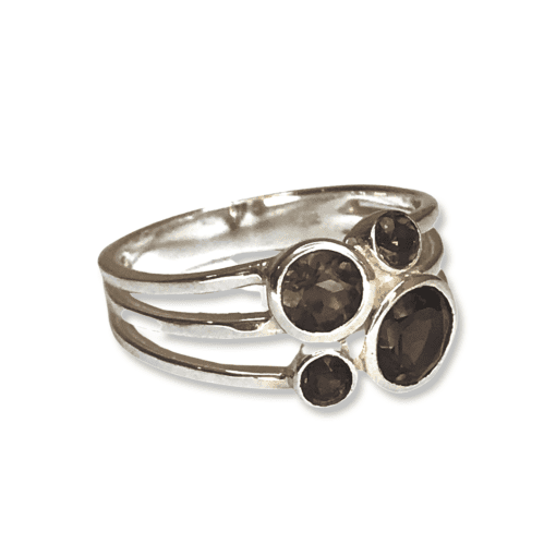 Smoky Quartz 4 Stone Ring