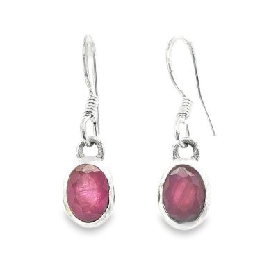 Ruby Oval Drop Earrings