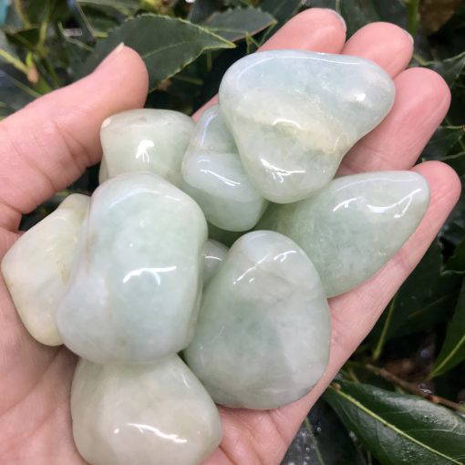 Aquamarine polished pebble