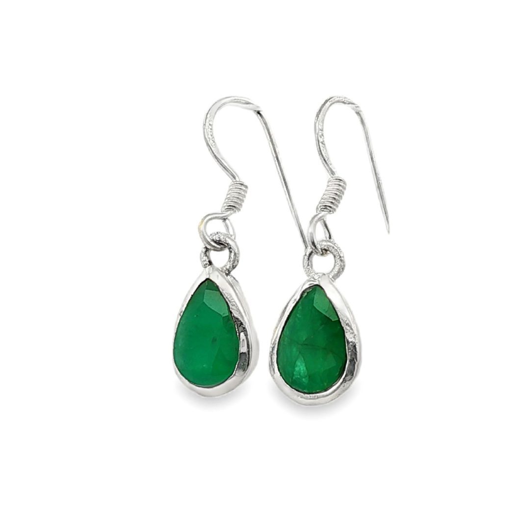 Emerald Peardrop Drop Earrings - Image 3