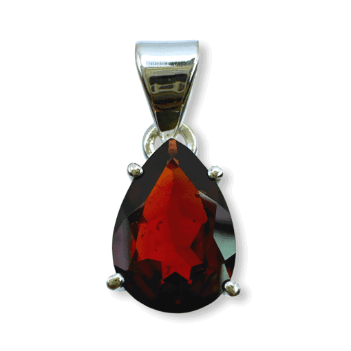 Garnet Claw Set Peardrop Pendant