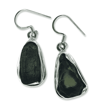 Moldavite Freeform Earrings 9.6g
