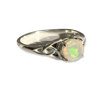 Opal Round Ring 2.2g - UK ring size O
