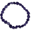 Amethyst Elastic Pebble Bracelet - Dark