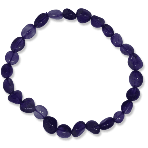 Amethyst Elastic Pebble Bracelet - Dark