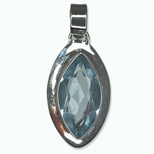 Blue Topaz Marquise Pendant - 5.1g