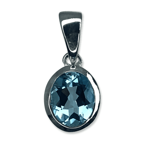 Blue Topaz Oval Petite Pendant