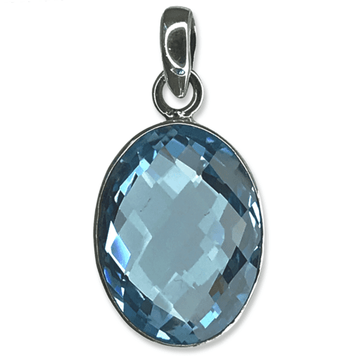 Blue Topaz Oval Pendant - 6.3g