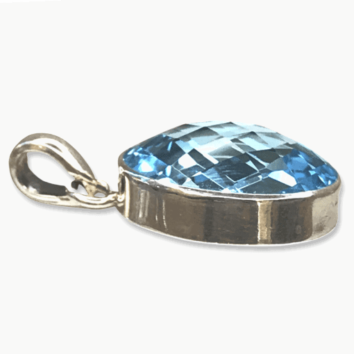 Blue Topaz Oval Pendant - 6.3g - Image 2