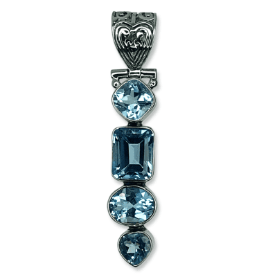 Blue Topaz Multi Shape Pendant - 9.1g