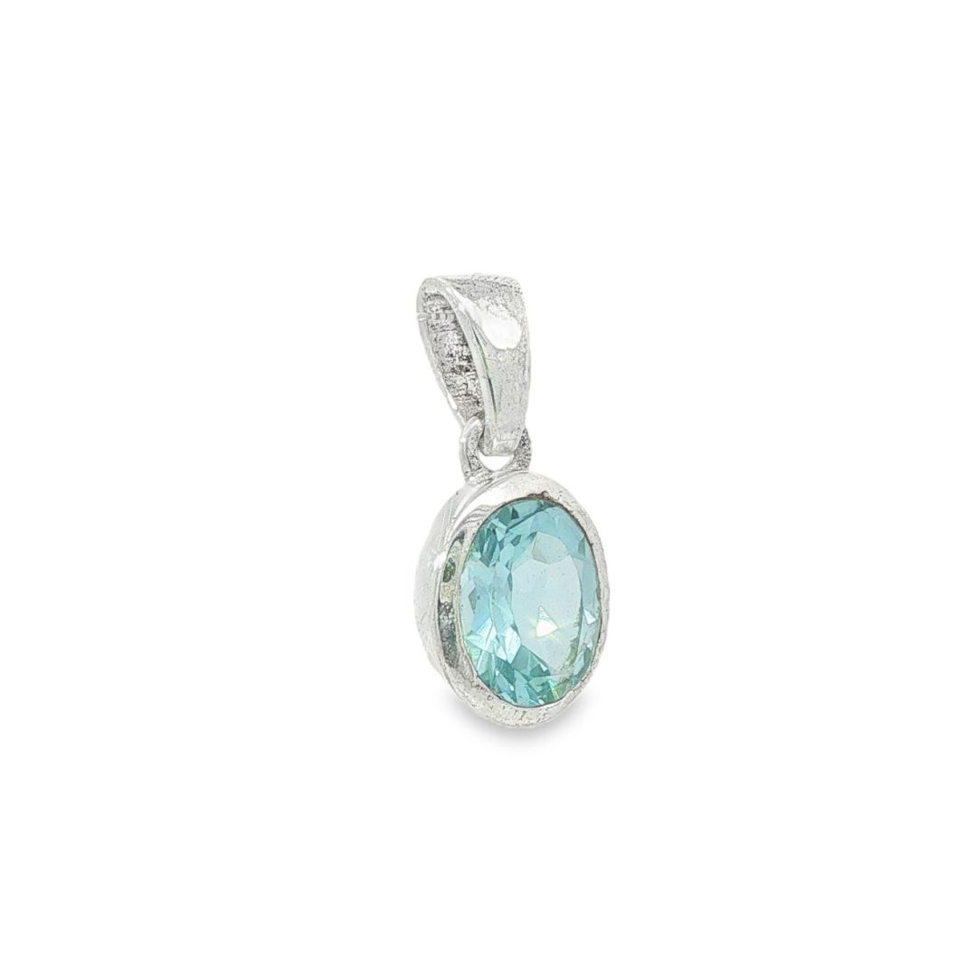 Blue Topaz Oval Petite Pendant - Image 2