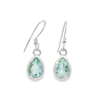 Blue Topaz Peardrop Drop Earrings