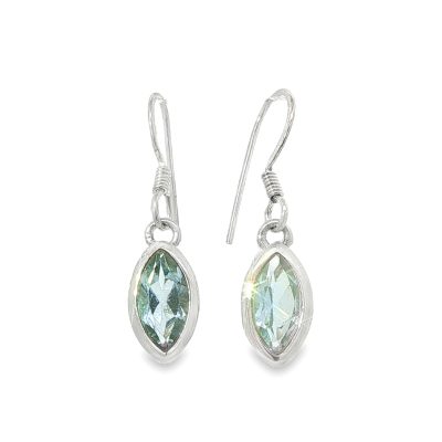 Blue Topaz Marquise Drop Earrings