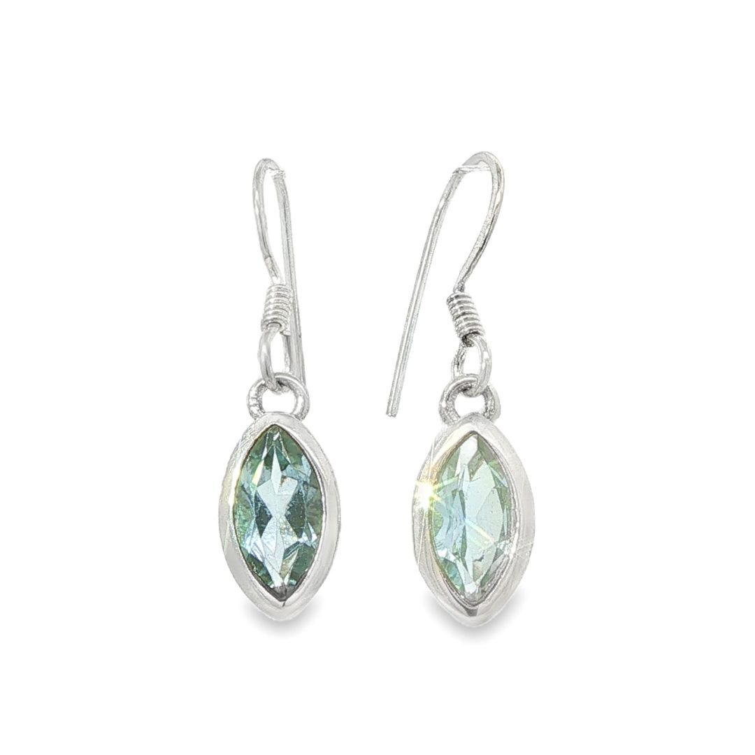 Blue Topaz Marquise Drop Earrings