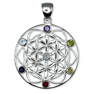 Flower of Life Chakra Pendant