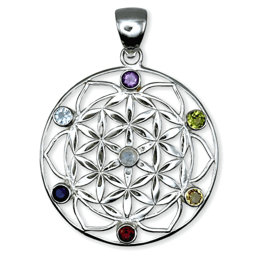 Flower of Life Chakra Pendant