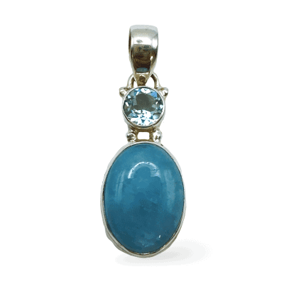 Aquamarine and Blue Topaz Pendant 4.1g