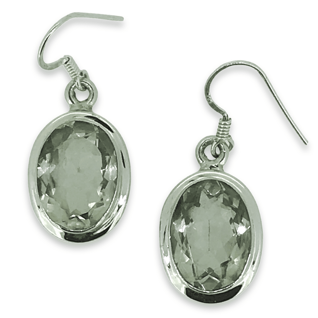 Prasiolite Earrings - 8.6 grams - Happy Glastonbury | Crystals & Gems
