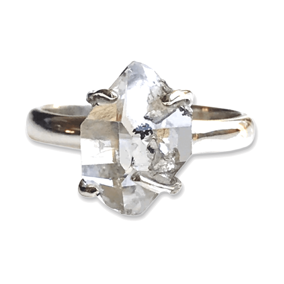 Herkimer Diamond Ring 3.4g Happy Glastonbury Crystals & Gems