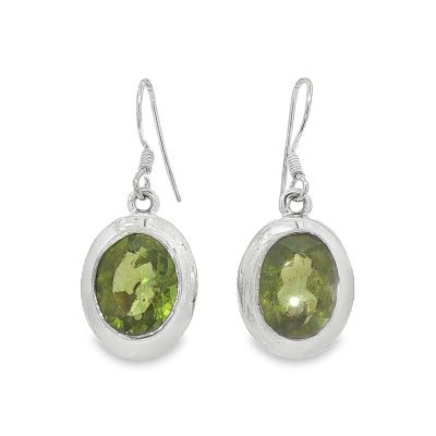 Peridot Oval Earrings 11.1g