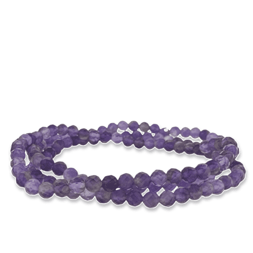 Amethyst 4mm Faceted Bead Bracelet - Image 2