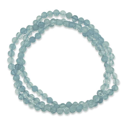 Aquamarine 4mm Faceted Bead Bracelet - Image 2