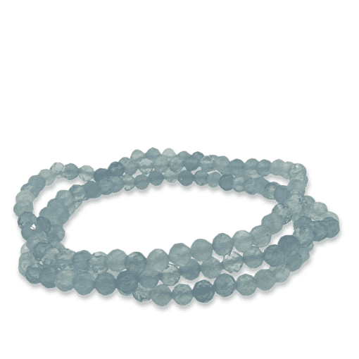 Aquamarine 4mm Faceted Bead Bracelet - Image 3