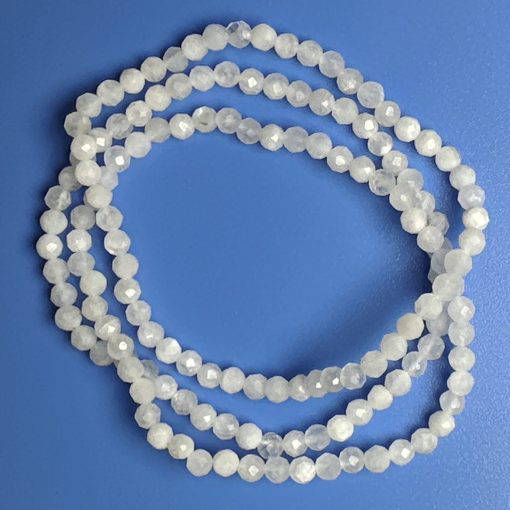 Blue Moonstone 4mm Faceted Bead Bracelet - Image 2