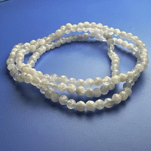 Blue Moonstone 4mm Faceted Bead Bracelet - Image 3