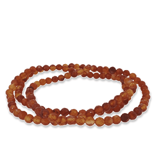 Carnelian 4mm Faceted Bead Bracelet - Image 3