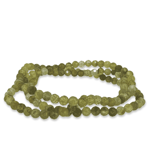 Green Garnet 4mm Faceted Bead Bracelet - Image 2
