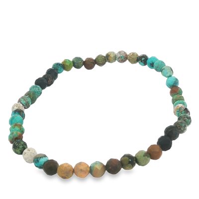 Turquoise 4mm Faceted Bead Bracelet