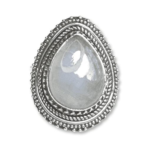 Rainbow Moonstone Ring Fancy Set - Size P - Image 3