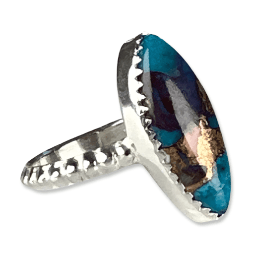 Spiny Oyster Turquoise Marquise Ring - Image 2