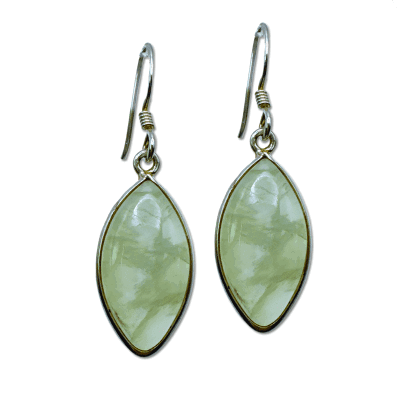 Prehnite Marquis Cabochon Drop Earrings 4.6g
