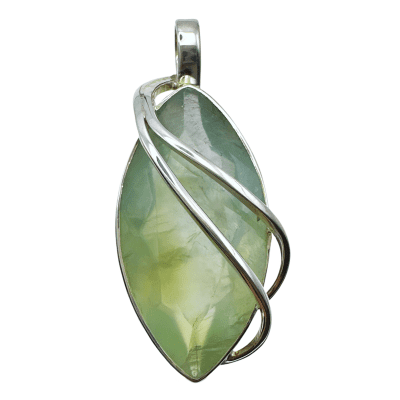 Prehnite Faceted Marquis Detailed Pendant 9.8g