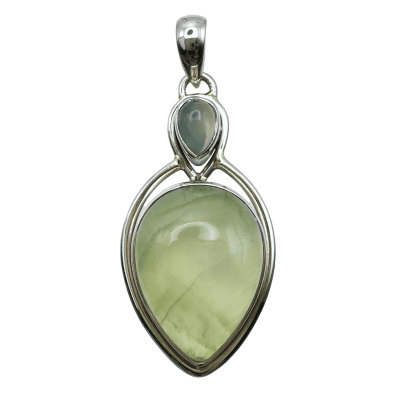 Prehnite Cabochon Goddess Style Pendant 5.8g