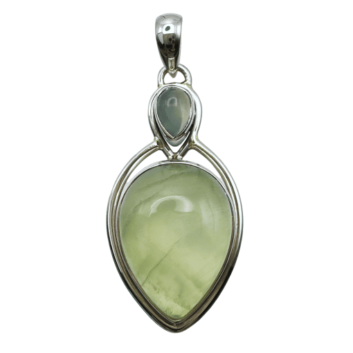Prehnite Cabochon Goddess Style Pendant 5.8g