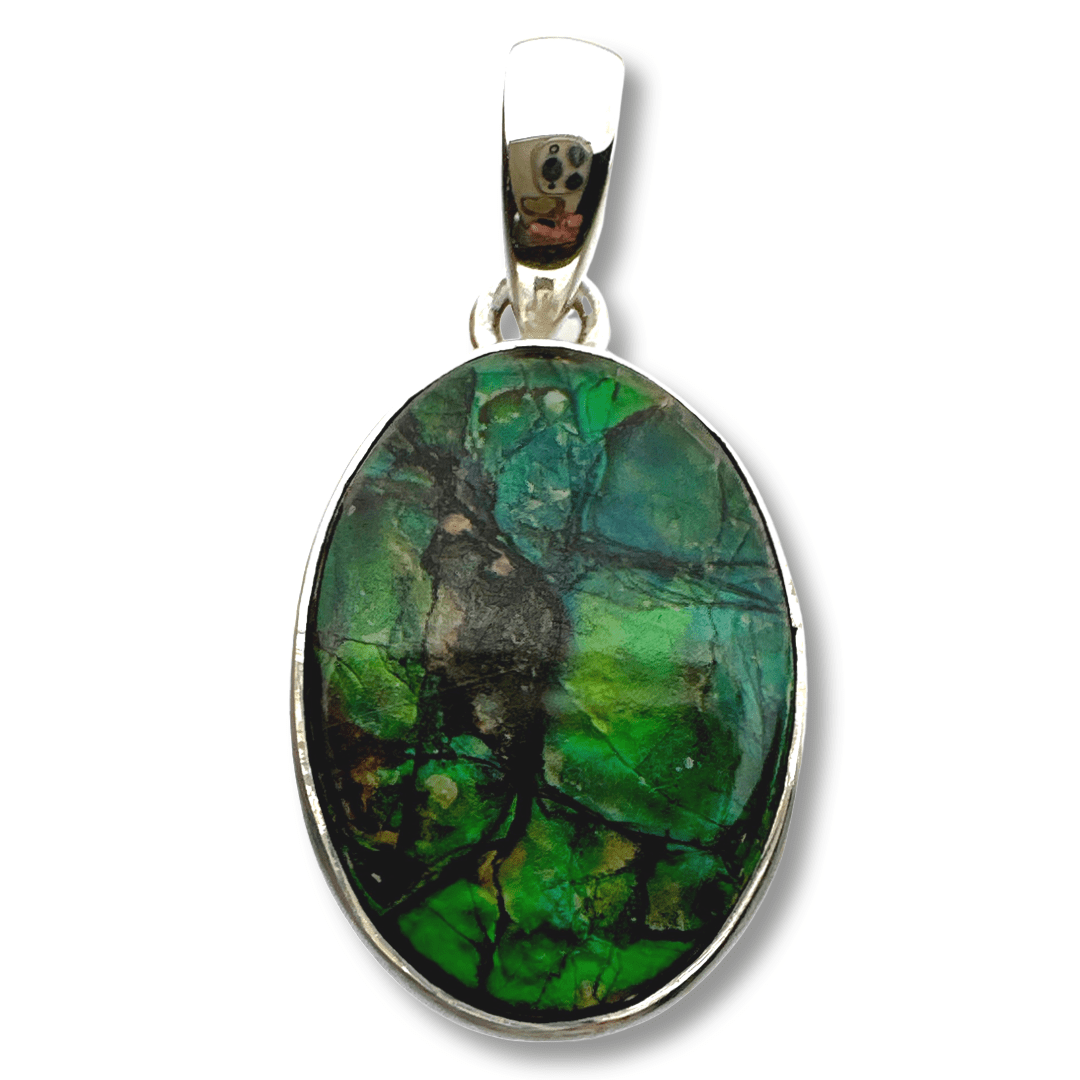 Ammolite Oval Pendant 4.6g - Happy Glastonbury | Crystals & Gems