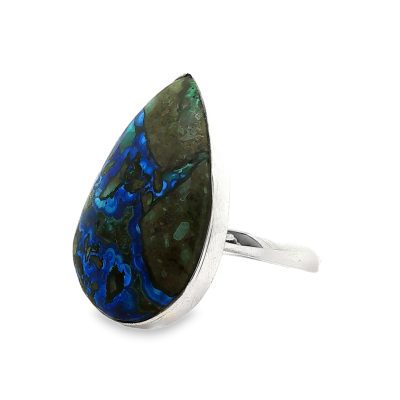 Azurite Peardrop Ring Size R