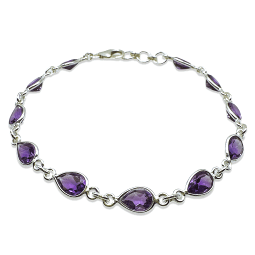 Amethyst Faceted Peardrop Bracelet 5.5g