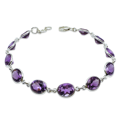 Amethyst Faceted Oval Bracelet 7.8g