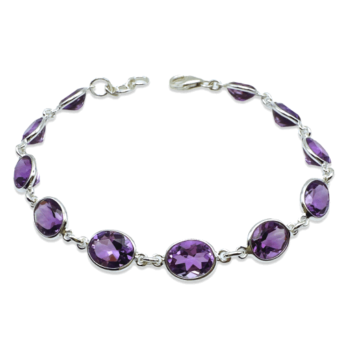 Amethyst Faceted Oval Bracelet 7.8g