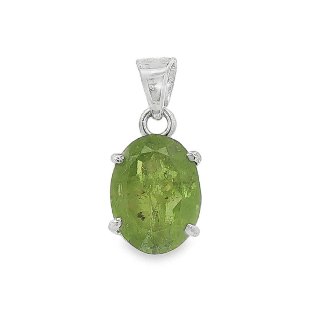Peridot Oval Claw Set Pendant 3.21g