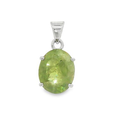 Peridot Oval Claw Set Pendant 3.6g