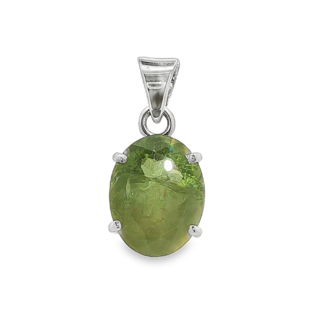 Peridot Oval Claw Set Pendant 3.2g