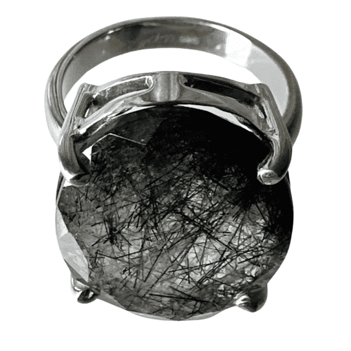 Tourmalinated Quartz Oval Ring 7.1g - Image 3