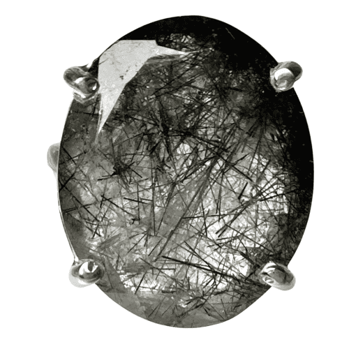 Tourmalinated Quartz Oval Ring 7.1g - Image 2