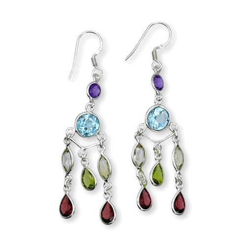Chandelier Faceted Design Chakra Earrings